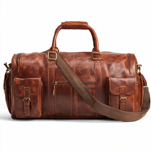 Bolsa de Viaje de Cuero de Gran Capacidad, Bolsa Deportiva Impermeable con Compartimento para Zapatos, Bolsa de Equipaje para Fin de Semana, para Hombre y Mujer - Product Image 3