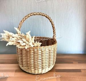 New Hot Sale Woven Holiday <b>Basket</b> Bamboo Gift <b>Basket</b> Flowers and Christmas Gift <b>Basket</b> <b>With</b> <b>Handle</b> Flower Decorative <b>Basket</b> - Product Image 3