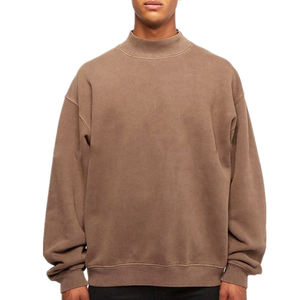 Qualité supérieure Épaule tombante Unisexe Pull Col Ras Du Cou Lavage À L'acide Pierre Lavage Sweats À Capuche Coupe Régulière Brodé 100% - Product Image 1