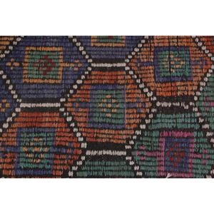 Alfombra Turca Vintage de 5.6x9.2 pies (170x281 cm), Alfombra de Lana Azul Kilim - Product Image 5