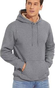 OEM ODM Unisex Custom Logo <b>Sherpa</b> Fleece Pullover <b>Hoodie</b> Embroidered Winter Long Sleeve Heavyweight and Low MOQ Private Label - Product Image 2