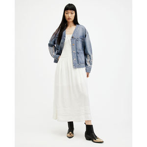 OEM de alta calidad personalizado 100% algodón Denim doble cremallera Vintage piedra lavada bombardero camionero chaqueta de mezclilla - Product Image 5