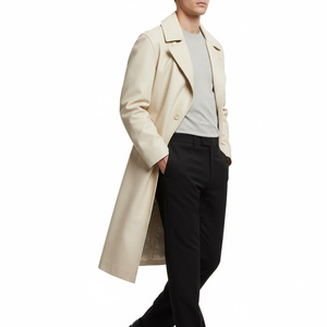 Gabardina de Cuero para Hombre, Proveedor de Fábrica OEM, Venta al por Mayor, Hecho a Medida, Largo, Elegante, Prenda Exterior de Invierno, Algodón - Product Image 6