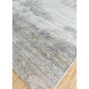 พรมทอมือลายพิมพ์นามธรรม Uvenuti ทำจากขนสัตว์และไหมไผ่ สีเทาและสีดำ-LRB-1550 สำหรับใช้ในบ้าน - Product Image 2