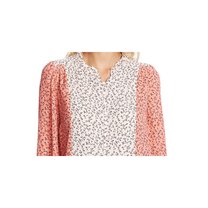 Maglia Casual da Donna CeCe a Maniche Lunghe Arancione con Motivo Floreale Bicolore Taglia Media per la Stagione Primaverile - Product Image 2