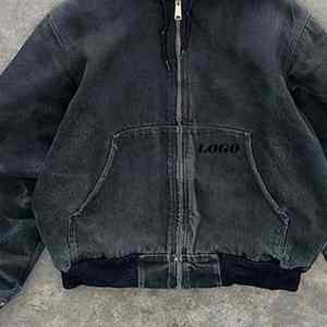 Sudadera con Capucha Extra Grande para Hombre, Diseño Moderno, Logotipo Personalizado, Algodón, Color Sólido, Estilo Urbano, Lavado Ácido, con Cierre - Product Image 6