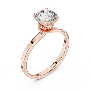 แหวนทองคำ 14K สีเหลือง ประดับเพชรทรงกลม 1 กะรัต ผลิตในห้องปฏิบัติการ ดีไซน์คลาสสิกสำหรับผู้หญิง |   ของขวัญวันครบรอบที่ได้รับการรับรองจาก IGI |   เพชรที่เพิ่งเพาะเลี้ยง - Product Image 4