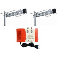 Antena de TV Activa de Aluminio WEB DVB-T DAB con Ganancia de 8dbi, Montaje en Poste, para Exteriores/Interiores, Lista para 5G LTE