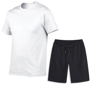 Ensemble T-shirt et short pour homme en coton 100% style vintage été 2025, manches courtes, séchage rapide, respirant, logo personnalisé, ensemble 2 pièces - Product Image 5