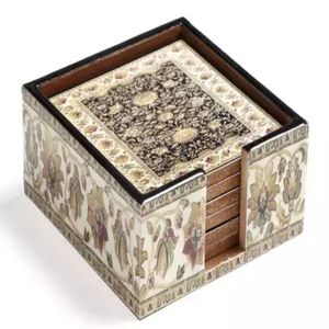 ที่รองแก้วไม้คลาสสิกงานฝีมือช่างฝีมือเคลือบสีสันสดใสดีไซน์ทนความร้อนเป็นมิตรกับสิ่งแวดล้อมทนทานสำหรับบ้าน - Product Image 3