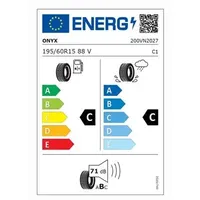 Neumático Radial de Verano Onyx NY-801 195/60R15 88V Nuevo, Origen VN, para Reemplazo/Reparación, Sin Garantía