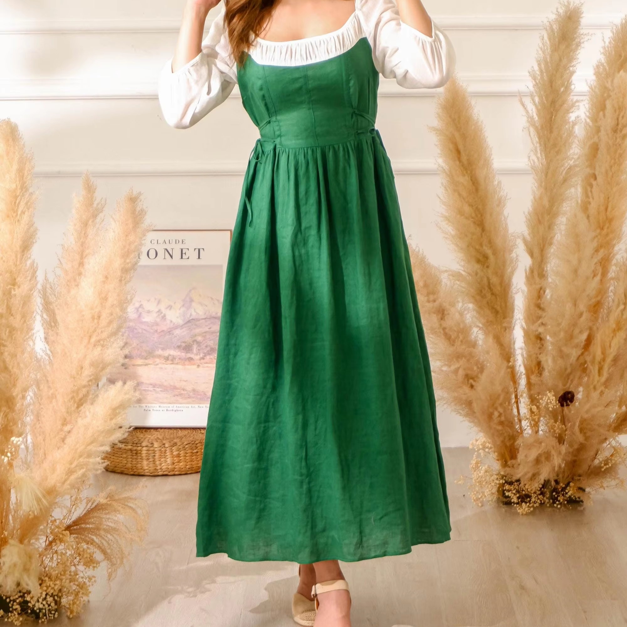 Chic Styles and Comfort in green and white maxi dress for Trendy Women