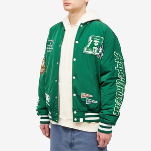 แจ็กเก็ตเบสบอลผ้าวูลทรงหลวมสำหรับผู้ชายเสื้อแจ็กเก็ตผ้าขนแกะสไตล์ลำลองมีไซส์ใหญ่ออกแบบโลโก้ได้ตามต้องการ - Product Image 2