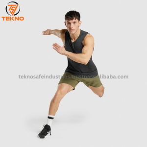 เสื้อกล้ามออกกำลังกายแขนกุดสำหรับผู้ชาย, เสื้อกล้าม100% คอตตอนแห้งเร็วระบายอากาศได้ดีผ้าถักยอดนิยม - Product Image 3