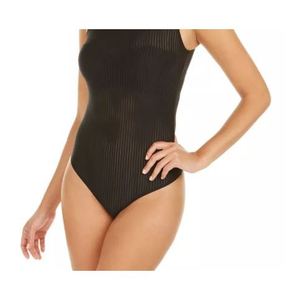 Body Aderente da Donna Taglia Grande INC International Concepts, Modello Shadow Stripe Thong in Nero, Stile alla Moda - Product Image 3