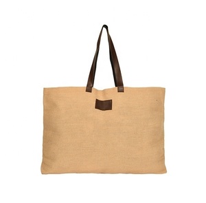 Sacs fourre-tout en toile de coton écologique de haute qualité avec logo personnalisé, imprimés à l'écran, couleur tendance, cuir marron - Product Image 4