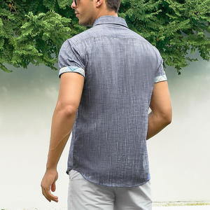 Camisas de moda de manga corta para hombre con estilo abotonado con opciones OEM completas que incluyen Personalización de logotipo y etiqueta - Product Image 2