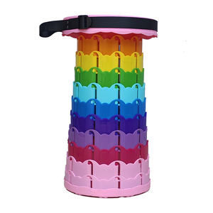 Portable Retractable Folding Stool  Collapsible Telescoping Foldable Camping rainbow telescopic Stool for Outdoor