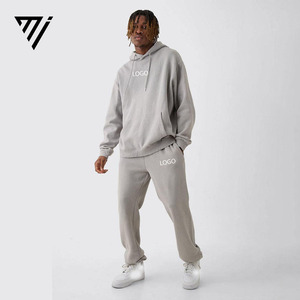Tracksuit Wholesale Custom French Terry Men's Hooded Printed Heavy <b>Weight</b> Pullover <b>Blank</b> Jogging Streetwear Suits OEM - Product Image 1