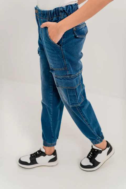 Custom Made Fashionable Denim Pants Solid Color Women Breathable High Waist Cargo Denim Pants Jeans