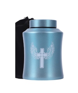 โกศต้นไม้แห่งชีวิตสําหรับเถ้ามนุษย์ - โกศเผาศพผู้ใหญ่สําหรับงานศพ ฝังศพหรือที่บ้าน - โกศข้าม (160 ลูกบาศก์นิ้ว สีฟ้า(Cross)) - Product Image 1