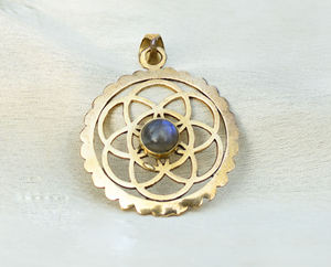 Venta al por mayor 14K Chakra chapado en oro labradorita colgante lindo occidental boda fiesta joyería regalo para mujeres con diamante piedra principal - Product Image 4