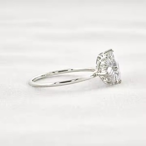 Anillo de compromiso de diamante cultivado en laboratorio de corte Marquesa de 1,50 CT, Oro Sólido de 14K, estilo Art Deco VVS1 para boda de mujer, Perla Moissanite - Product Image 6