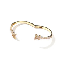 Brazalete de Mariposa con Incrustaciones de Circonitas, Brazalete con Micropavé, Chapado en Oro de 18K de Alta Calidad, Joyería de Moda para Hombre y Mujer