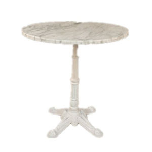 Mesa de Bistró de Hierro de la Más Alta Calidad con Tapa de Mármol Blanco y Borde de Latón, Patas con Forma de Pata de Animal, Pedestal, Mesa Auxiliar de Café a Precio de Fábrica - Product Image 4