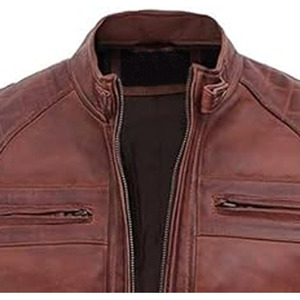 2025 Men Hot Sale Genuine Men Leather <b>Jacket</b> <b>Slim</b> <b>Fit</b> Men Leather <b>Jacket</b> Customized Men Winter <b>Jacket</b> - Product Image 5