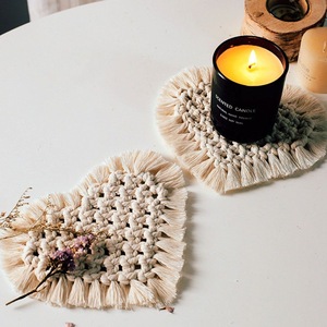 Vente en gros de sous-verres de table en coton macramé faits à la main décor bohème napperons en coton style bohème déco avec corde - Product Image 6