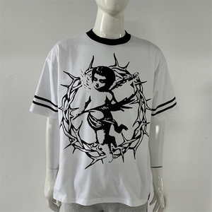 Hip Hop Drop Shoulder Oversize T <b>Shirt</b> Street Wear T <b>Shirt</b> Silk Screen Printing Tshirts Blank T <b>Shirts</b> for <b>Men</b> - Product Image 2