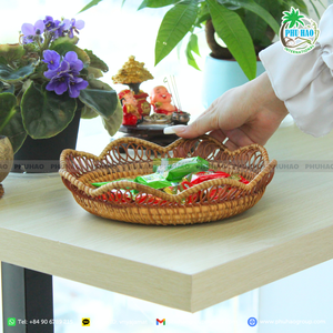 ถาดเสิร์ฟหวายธรรมชาติที่มีคุณภาพสูงนำความสง่างามแบบชนบทมาสู่การตั้งค่าโต๊ะของคุณ - Product Image 4