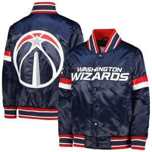 Chaqueta universitaria de satén bordada a la moda, chaqueta con letras ligera y brillante para promociones y eventos - Product Image 1