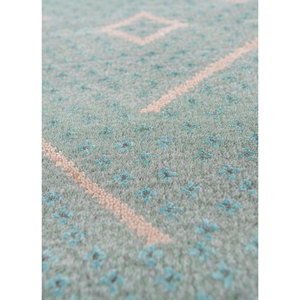 Alfombra Manchaha Azul de Lana y Seda de Bambú Anudada a Mano, 10 mm de Grosor, Patrón Geométrico Abstracto para el Hogar, Pasillo, Modelo Rectangular-Les-2586 - Product Image 3