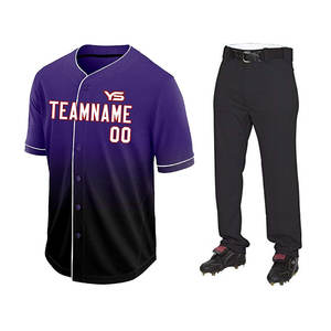 Uniforme de béisbol de Color sólido, tela suave, uniforme de béisbol duradero, hecho de fábrica - Product Image 5