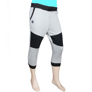 Pantalones Deportivos de Felpa para Hombre, 3/4, Color Gris Jaspeado y Negro - Product Image 1