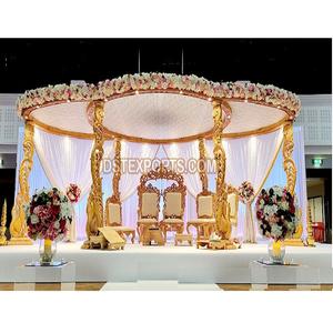 Boda tradicional Paisley Madera Mandap Configuración Ceremonia de boda tradicional Madera Mandap Gran boda Madera Doble poste Ma - Product Image 1