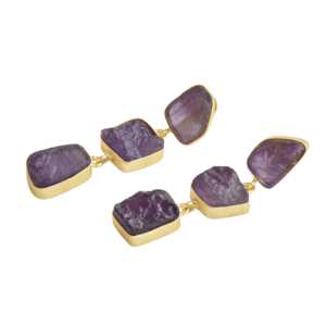 Modernos Pendientes Listos para Enviar con Piedras Preciosas, Recubrimiento Brillante Dorado y Joyería de Primera Calidad - Product Image 2