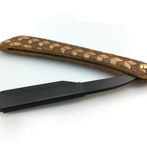 Rasoir droit à manche en bois personnalisé Rasoir de barbier à bord droit - Product Image 5