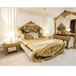 Juego de Dormitorio de Diseño Europeo Tallado a Mano, Juego de Dormitorio de Diseño Pesado Tallado a Mano, Muebles de Dormitorio Tallados de Diseño Italiano, EE. UU. - Product Image 1