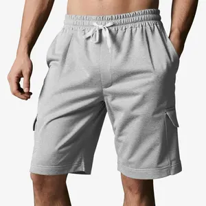 Pantalon de sport d'été à cinq points pour hommes avec cordon de serrage respirant pour la peau ample Squat Jogging Shorts High Street Mid Multi-Pocket - Product Image 6