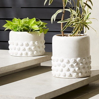 Lot de 3 pots de fleurs ronds en céramique du Vietnam avec nouveau design HG 14-1235/3 Garden Home Decoration Wedding Floor Usage