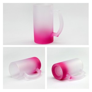 USA warehouse 16oz sublimazione Blanks boccali di birra logo personalizzato tazza bicchiere da birra trasparente smerigliato <span class=keywords><strong>colorato</strong></span> - Product Image 6