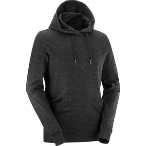 Pull-over gris à capuche en polyester 100% pour homme Sweat-shirt de sport de couleur unie de taille personnalisée avec logo brodé en 3D - Product Image 3