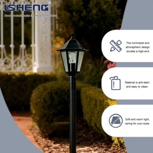 Antik Tarz Dekoratif Alüminyum LED Sokak Lambası E27 Duylu IP44 Su Geçirmez Uzaktan Kumandalı Dış Mekan Bahçe Lambası - Product Image 3