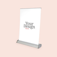 Bannière déroulante double face pour table, rétractable, 11,75 x 21, stand de salon professionnel, bannière déroulante de bureau, petites bannières déroulantes
