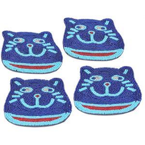 Posavasos con cuentas de color azul oscuro con forma de conejito, posavasos con cuentas de calidad superior, accesorios de cocina, posavasos - Product Image 1