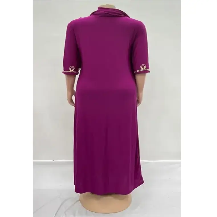 Sequined Simple Purple Dress Tribal Maxi Standard Print Natural Waistline O-Neck Modest Casual Dresses