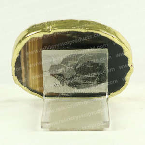 Feng Shui Crystal <b>Agate</b> OM Symbol <b>Coaster</b> for Table Decoration - Product Image 6